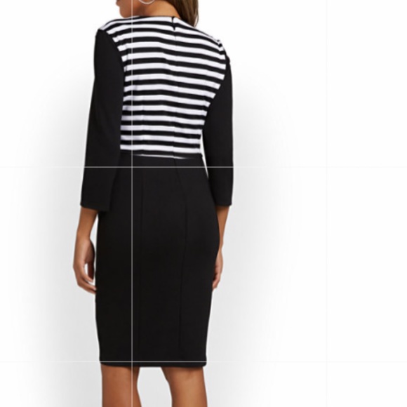 Authentic Two-Tone Sheath Dress  size 2X Black and white Brand New - Picture 2 of 3